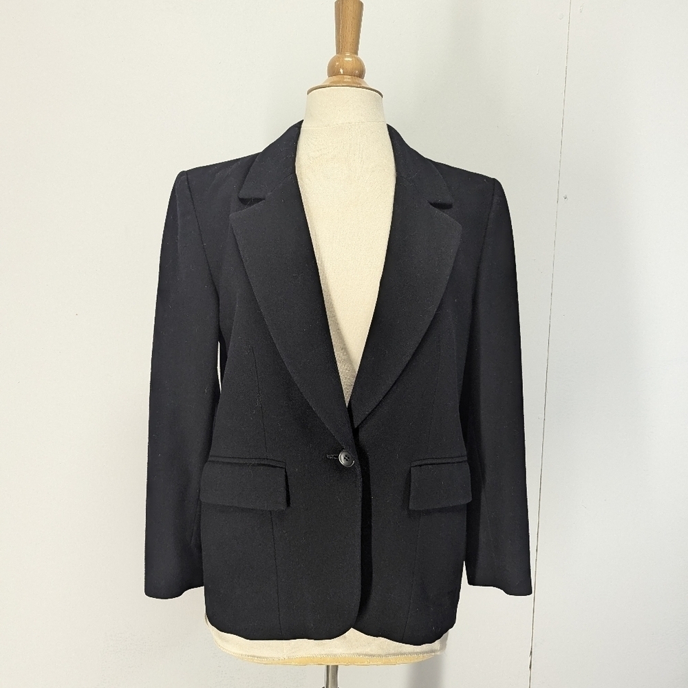 Vintage Pendleton Black Wool Blazer Lined 6 Petite Classic Preppy Collegiate